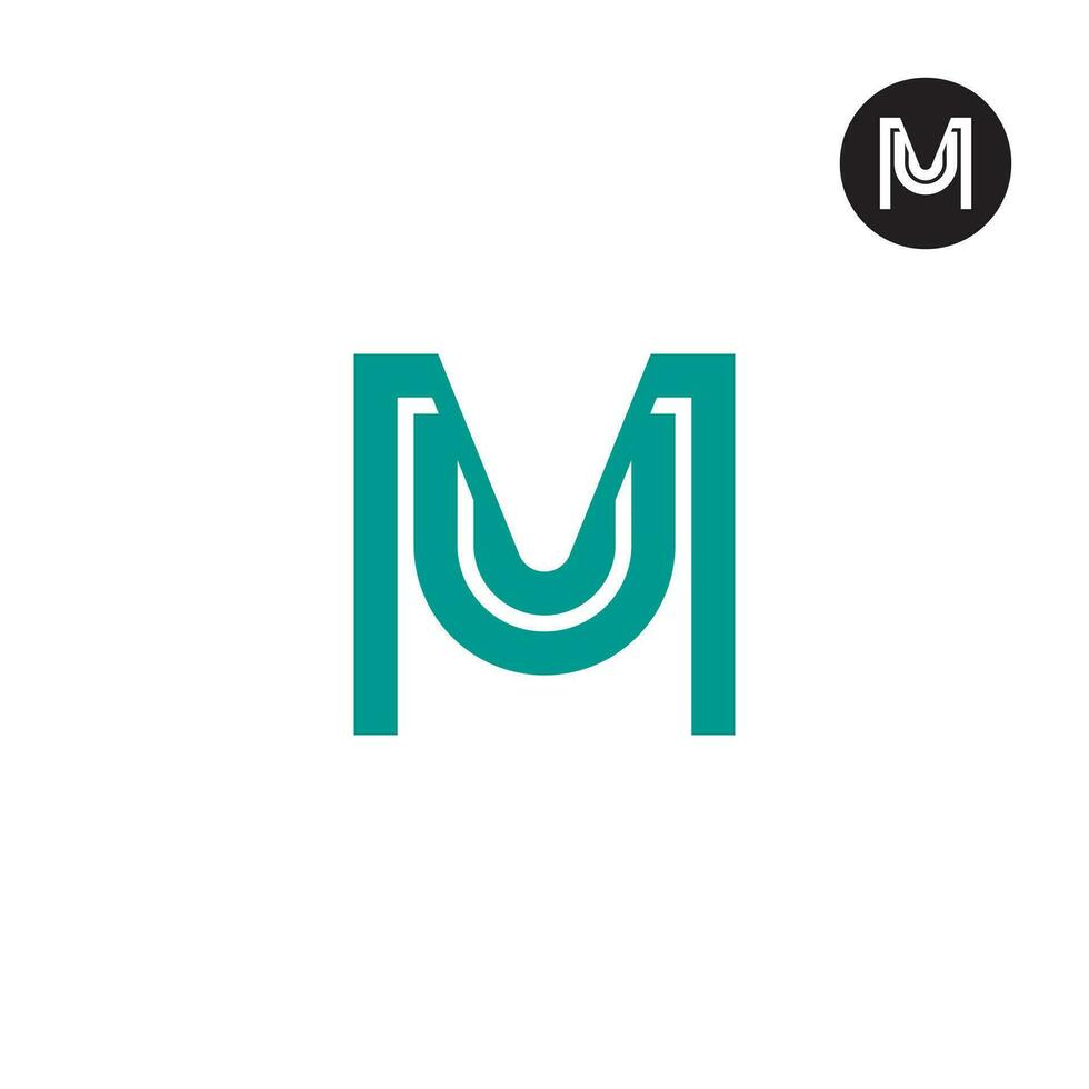 Brief mu Monogramm Logo Design vektor