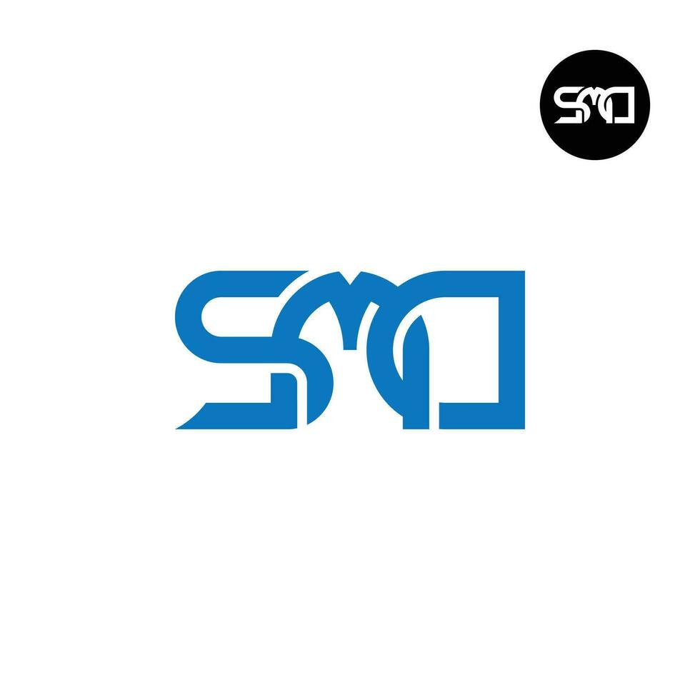 Brief smd Monogramm Logo Design vektor