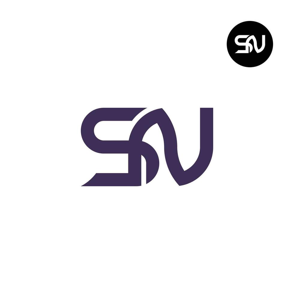Brief sn Monogramm Logo Design vektor