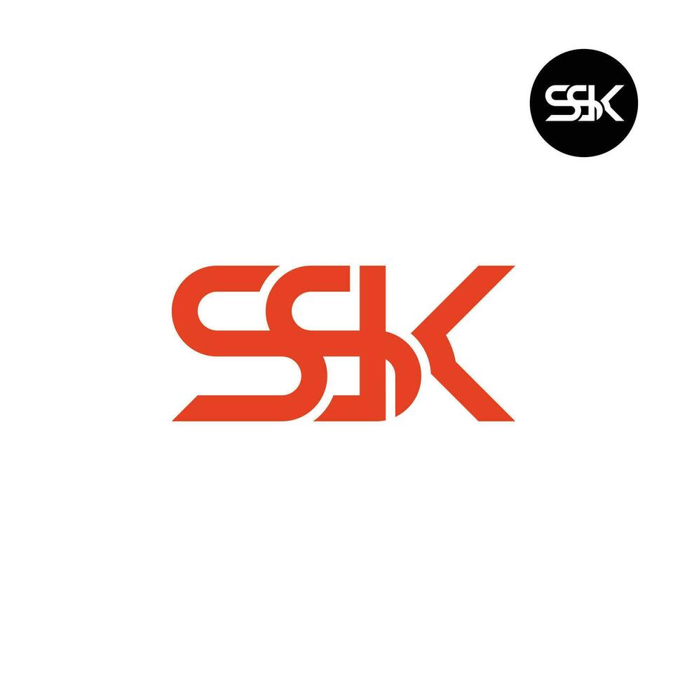 Brief ssk Monogramm Logo Design vektor