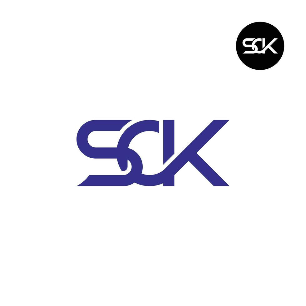 Brief sck Monogramm Logo Design vektor