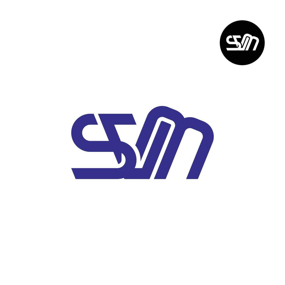 Brief svm Monogramm Logo Design vektor