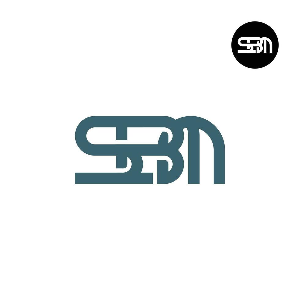 brev sbm monogram logotyp design vektor