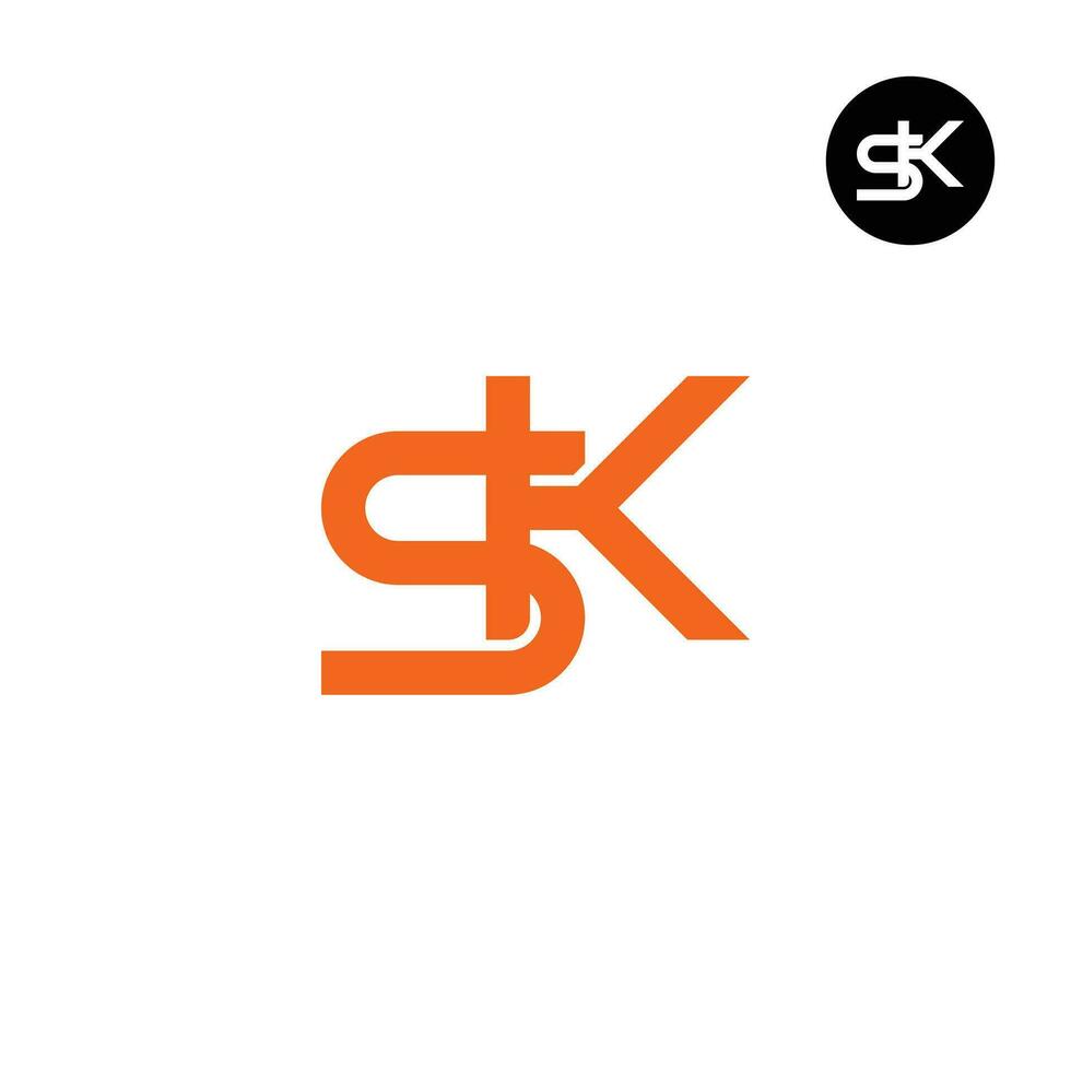 Brief sk Monogramm Logo Design vektor