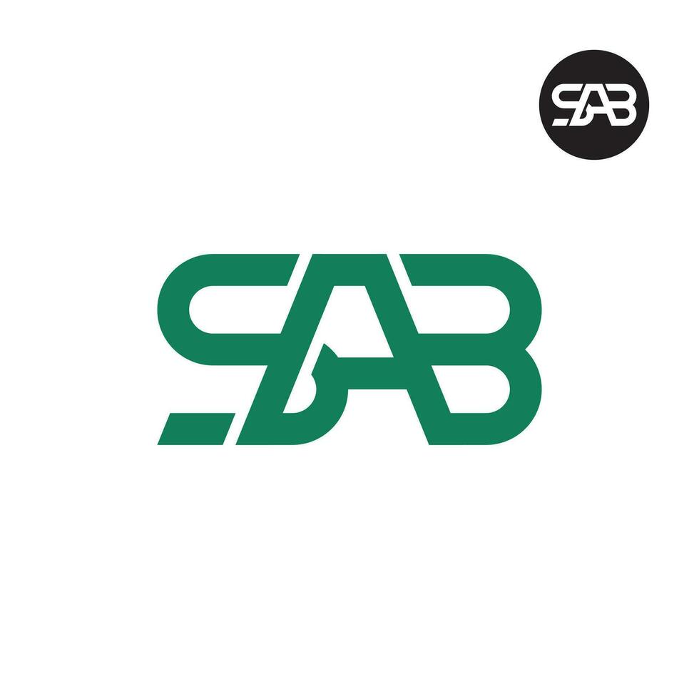 Brief sab Monogramm Logo Design vektor