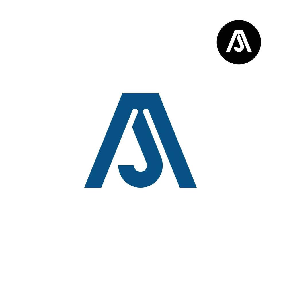 brev aj monogram logotyp design vektor