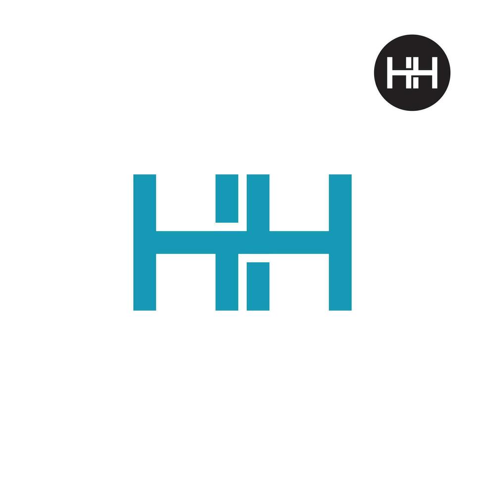 Brief hh Monogramm Logo Design vektor