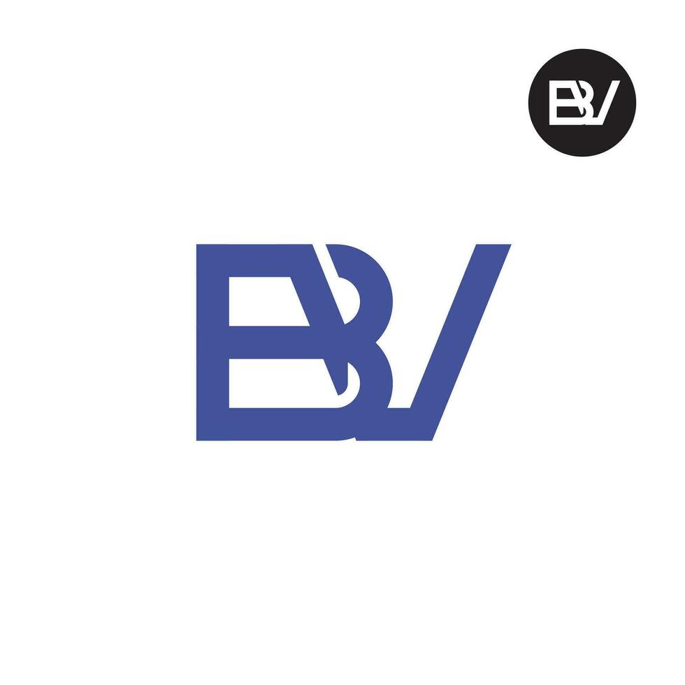 Brief bv Monogramm Logo Design vektor