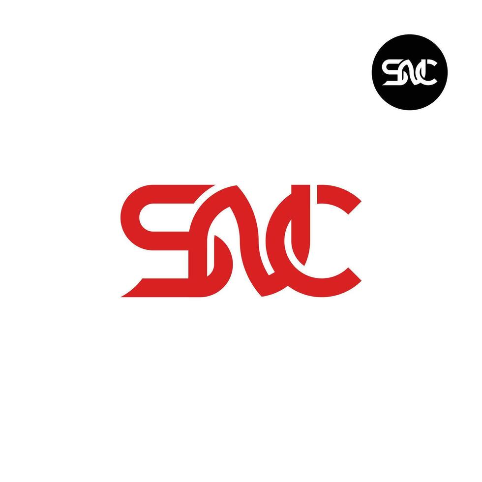 Brief snc Monogramm Logo Design vektor