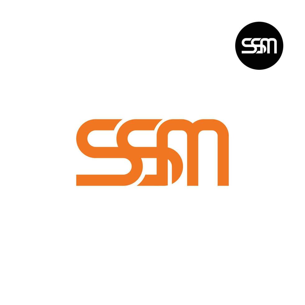 Brief ssm Monogramm Logo Design vektor