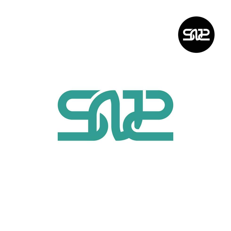 Brief snz sn2 Monogramm Logo Design vektor