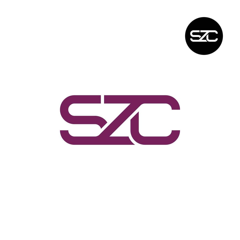 Brief szc Monogramm Logo Design vektor