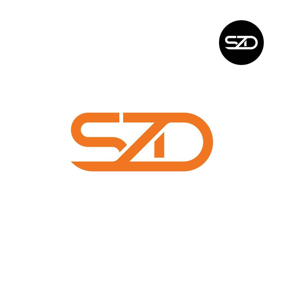 Brief szd Monogramm Logo Design vektor