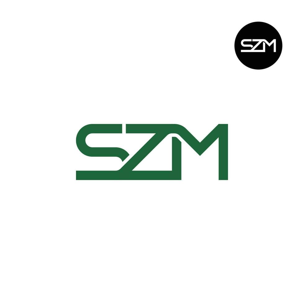 brev szm monogram logotyp design vektor