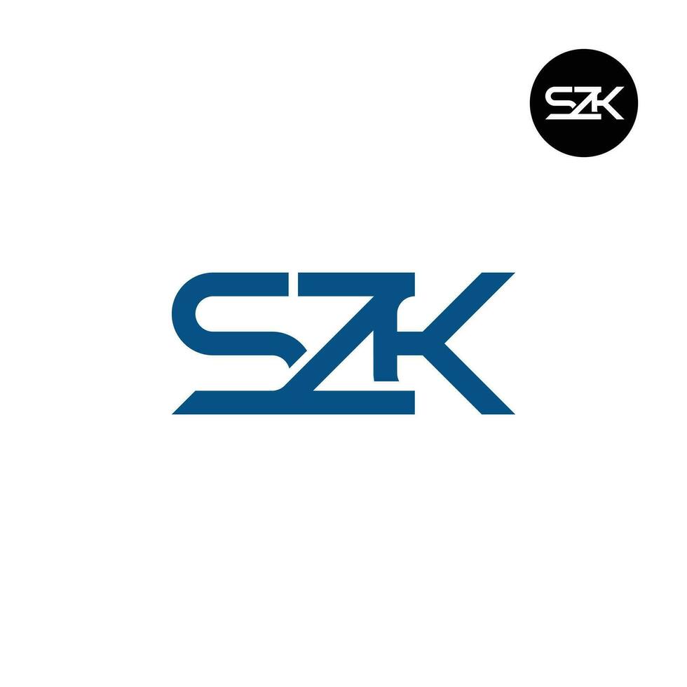 Brief szk Monogramm Logo Design vektor