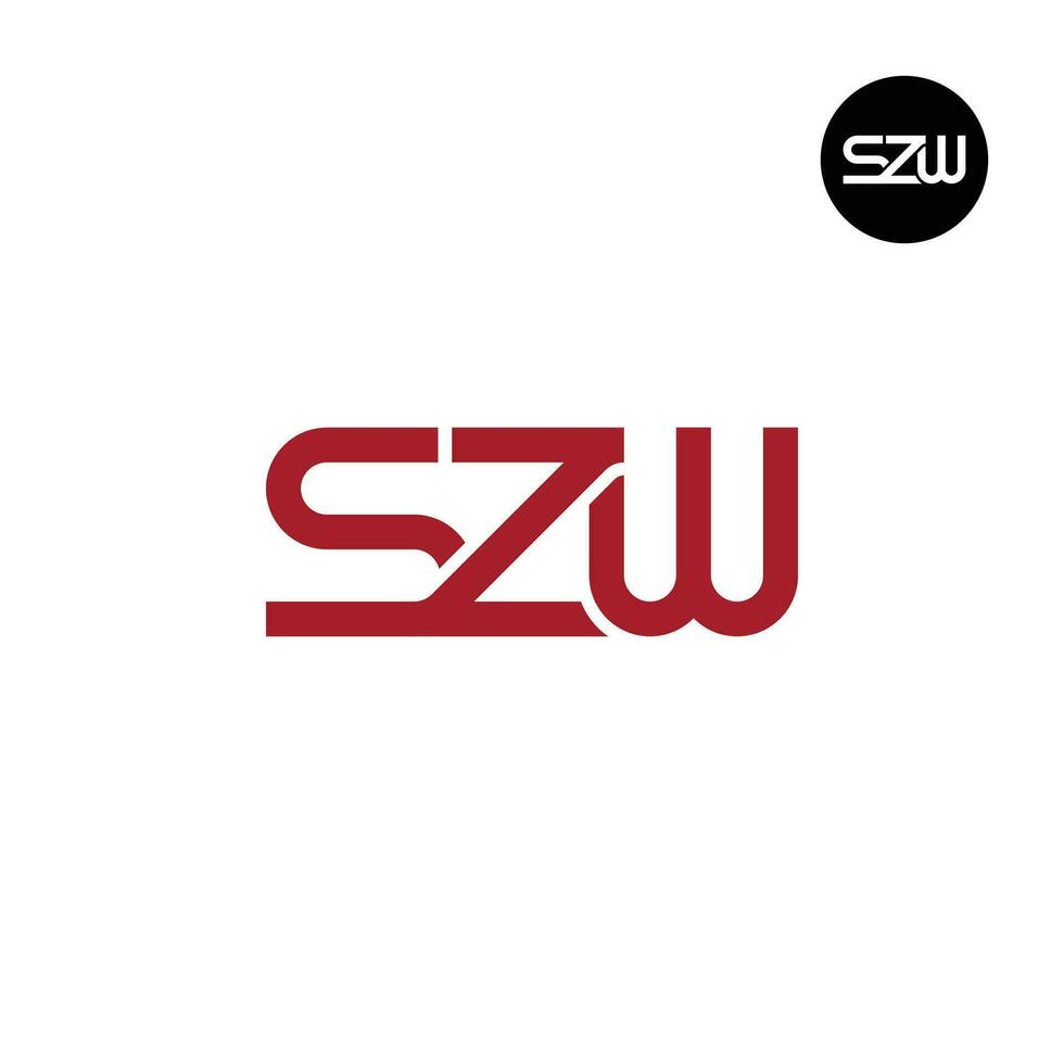 Brief szw Monogramm Logo Design vektor