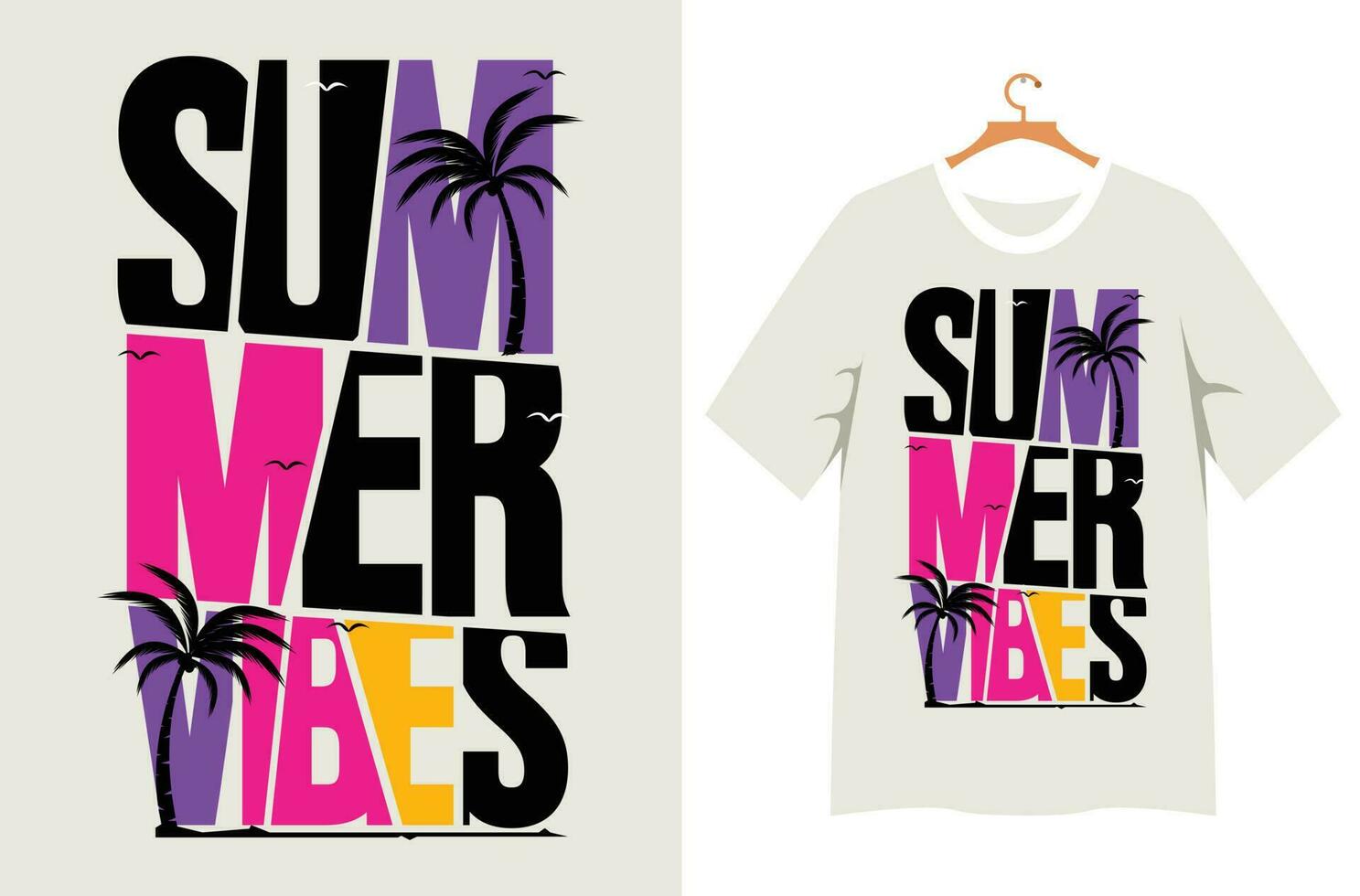 T-Shirt-Design für Sommerstimmung vektor