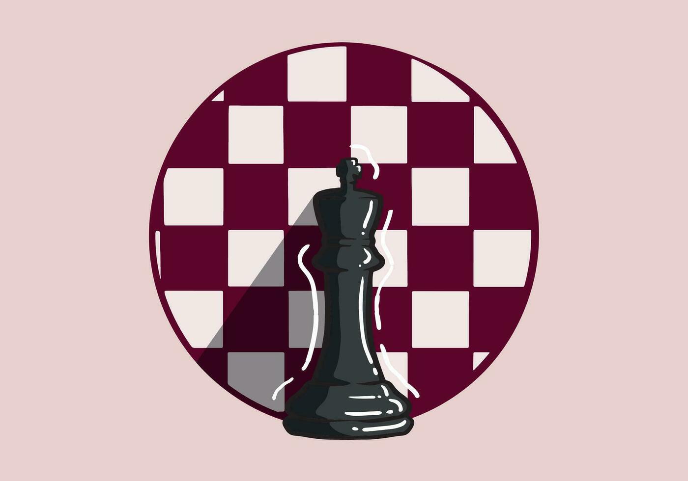 Hand gezeichnet schwarz König Schach Stücke isoliert auf Hintergrund. Schach Logo zum Netz Grundstück, App und drucken Präsentation. kreativ Kunst Konzept vektor