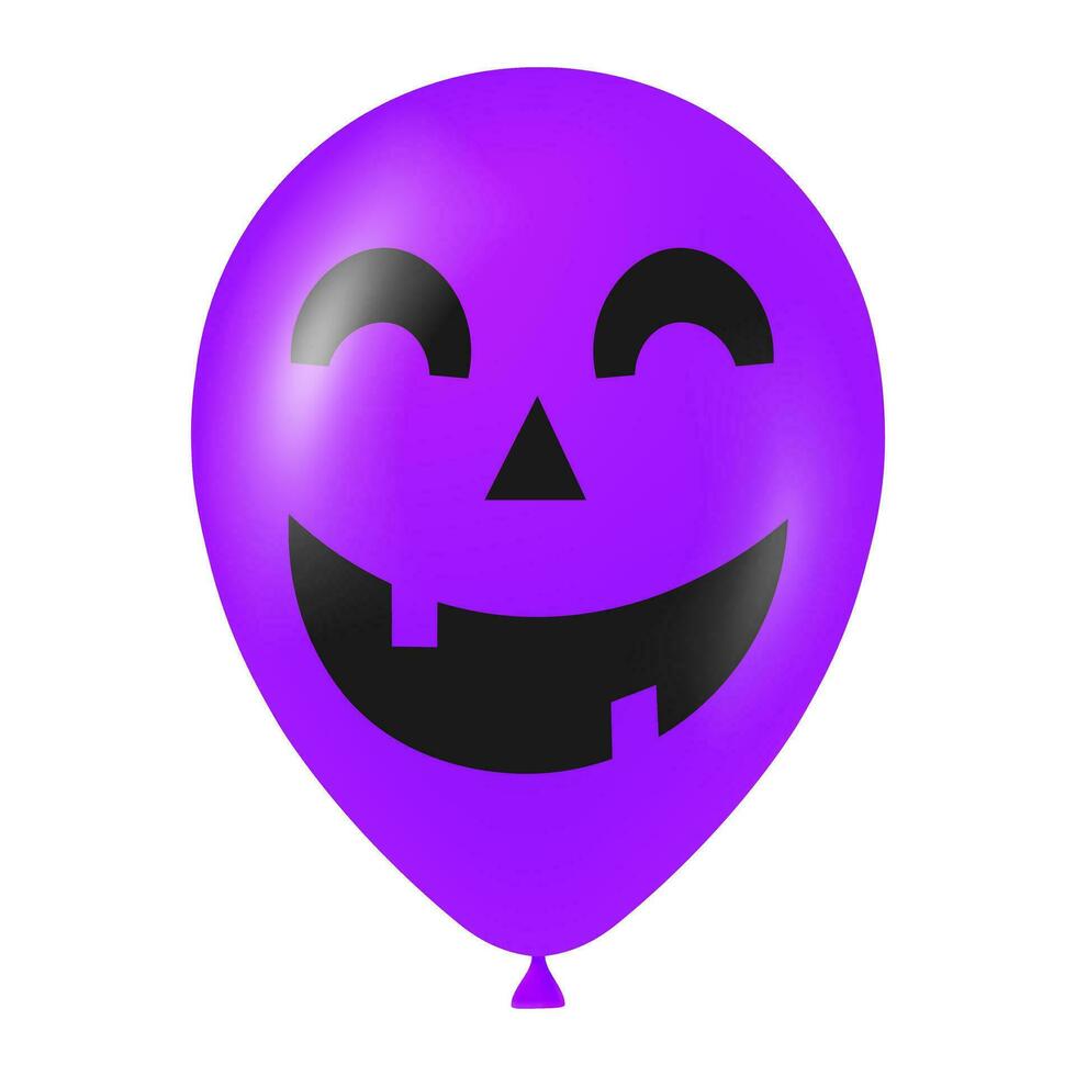 Halloween lila Ballon Illustration mit unheimlich und komisch Gesicht vektor