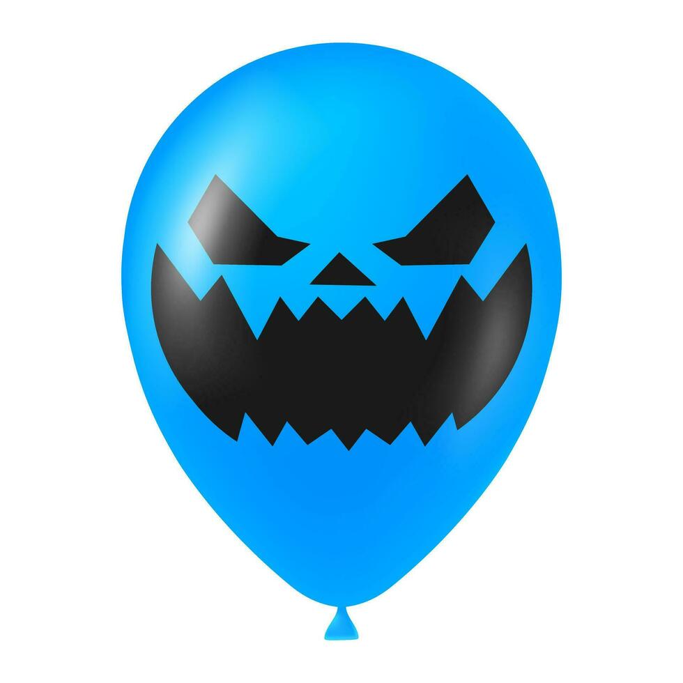 Halloween Blau Ballon Illustration mit unheimlich und komisch Gesicht vektor