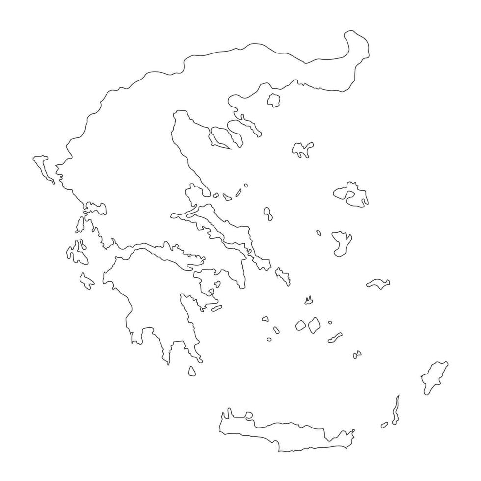 Sehr detaillierte Griechenland-Karte mit auf dem Hintergrund isolierten Grenzen vektor