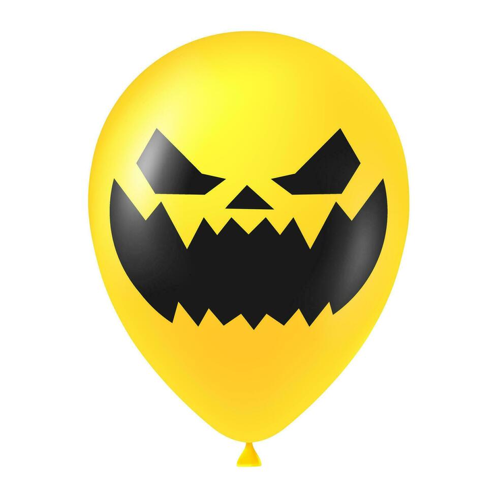 Halloween Gelb Ballon Illustration mit unheimlich und komisch Gesicht vektor