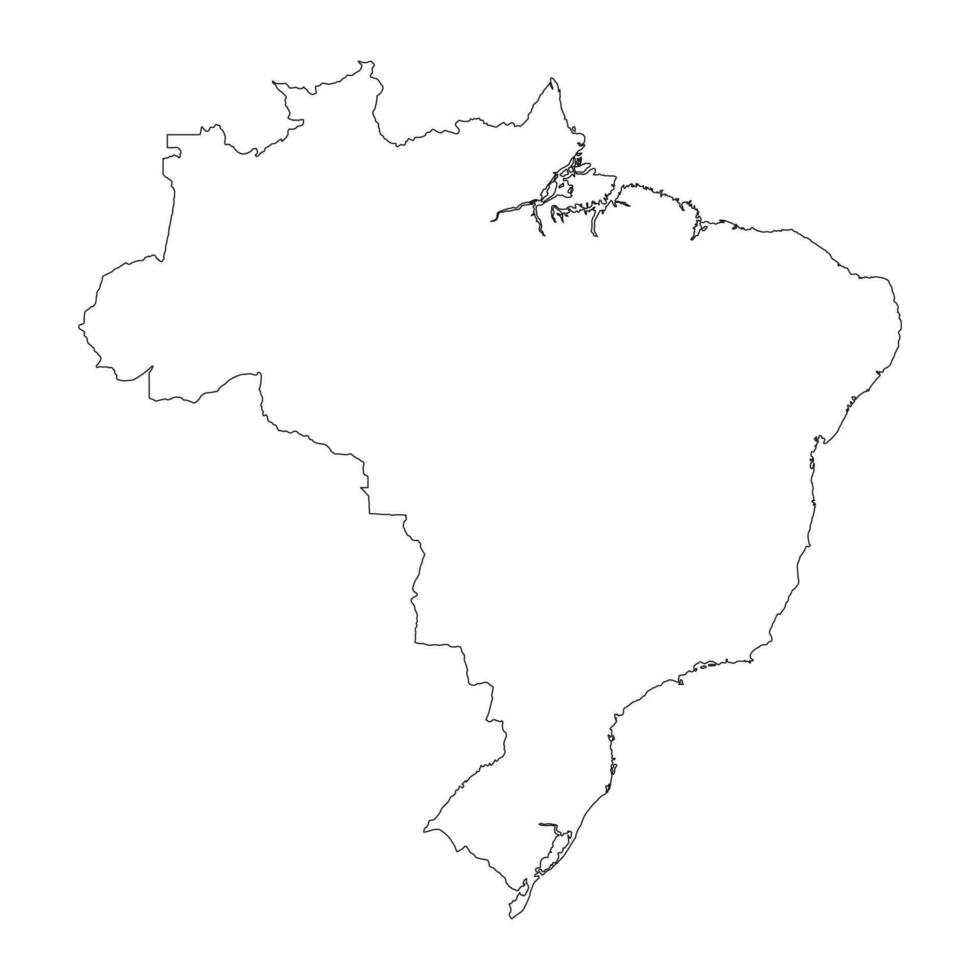 hochdetaillierte Brasilien-Karte mit auf dem Hintergrund isolierten Grenzen vektor