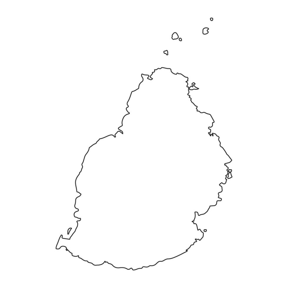 hochdetaillierte mauritius-karte mit grenzen auf hintergrund isoliert vektor
