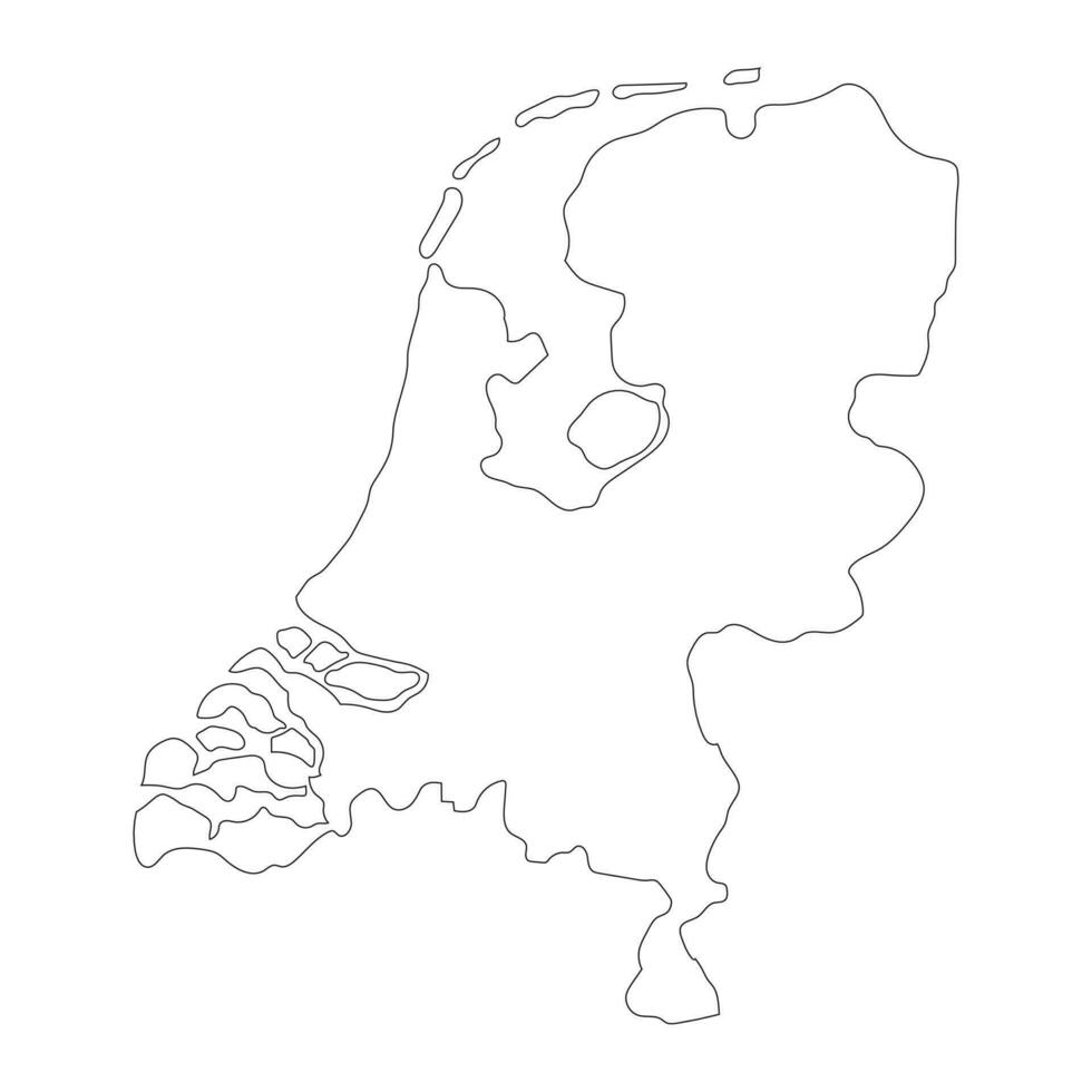 sehr detaillierte niederländische Karte mit auf dem Hintergrund isolierten Grenzen isolated vektor