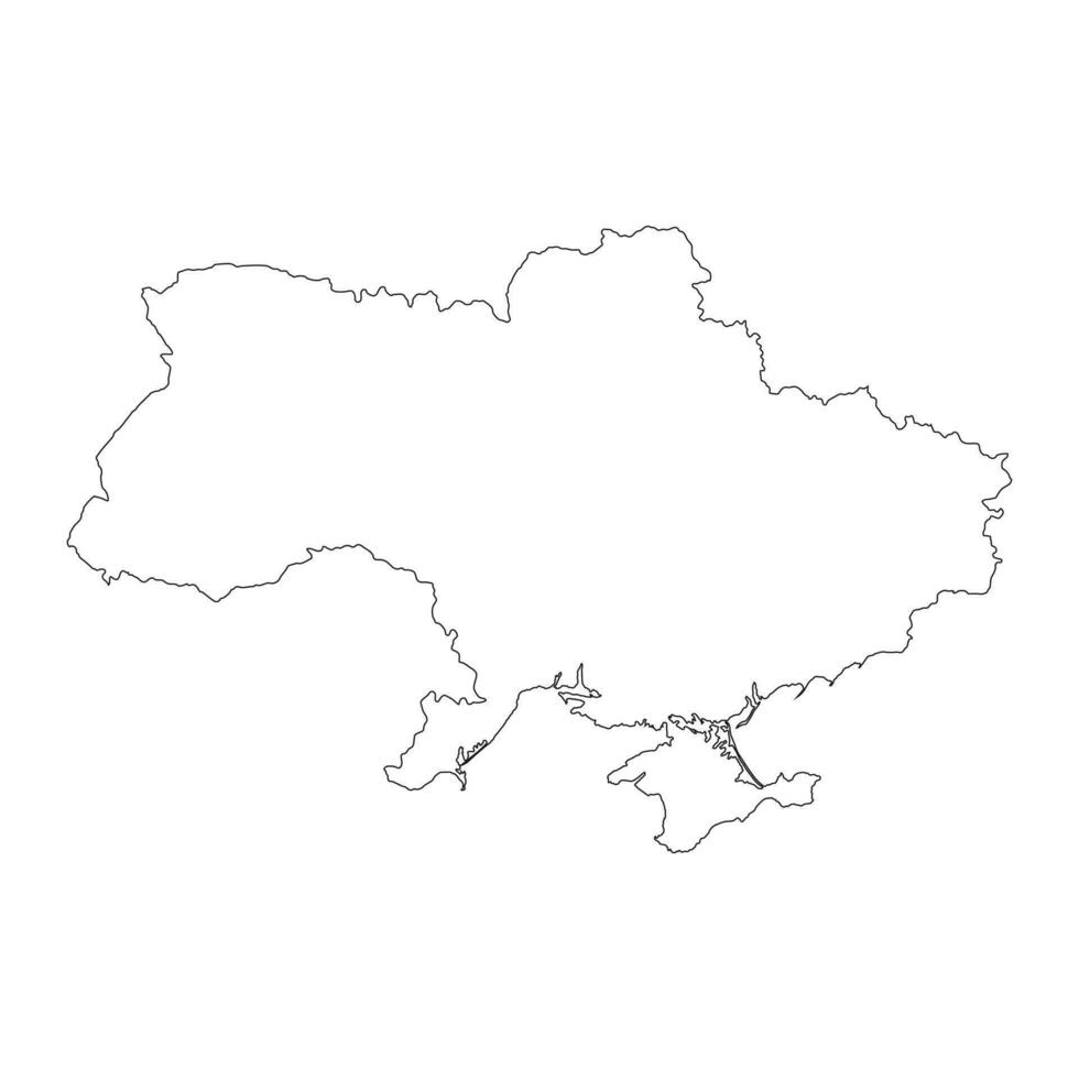 mycket detaljerad Ukraina karta med gränser isolerade på bakgrunden vektor