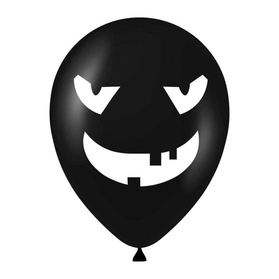 Halloween schwarz Ballon Illustration mit unheimlich und komisch Gesicht vektor