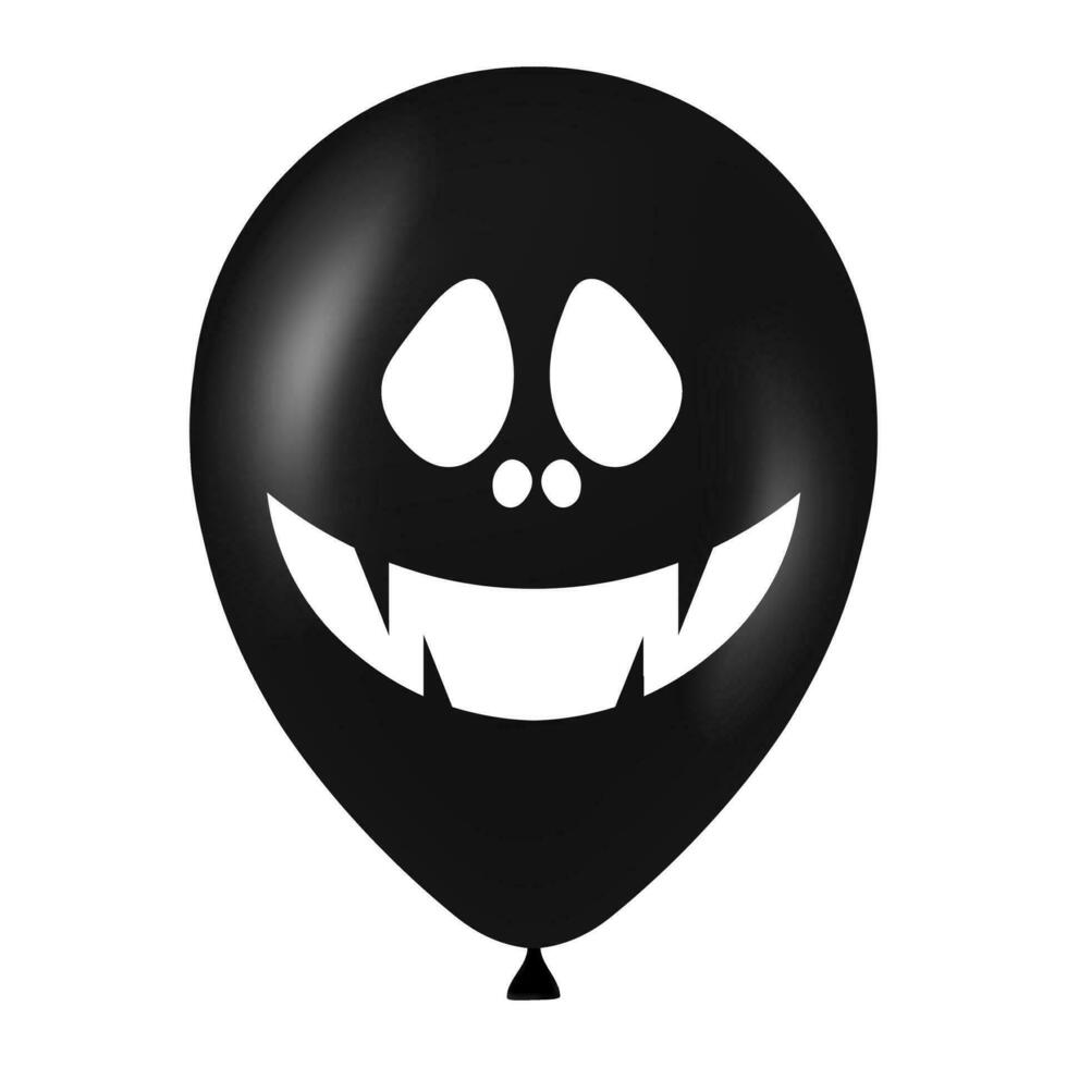 Halloween schwarz Ballon Illustration mit unheimlich und komisch Gesicht vektor