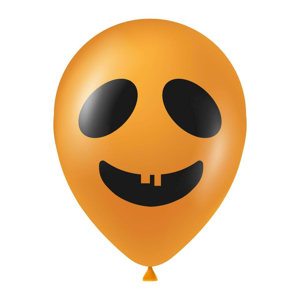 Halloween Orange Ballon Illustration mit unheimlich und komisch Gesicht vektor