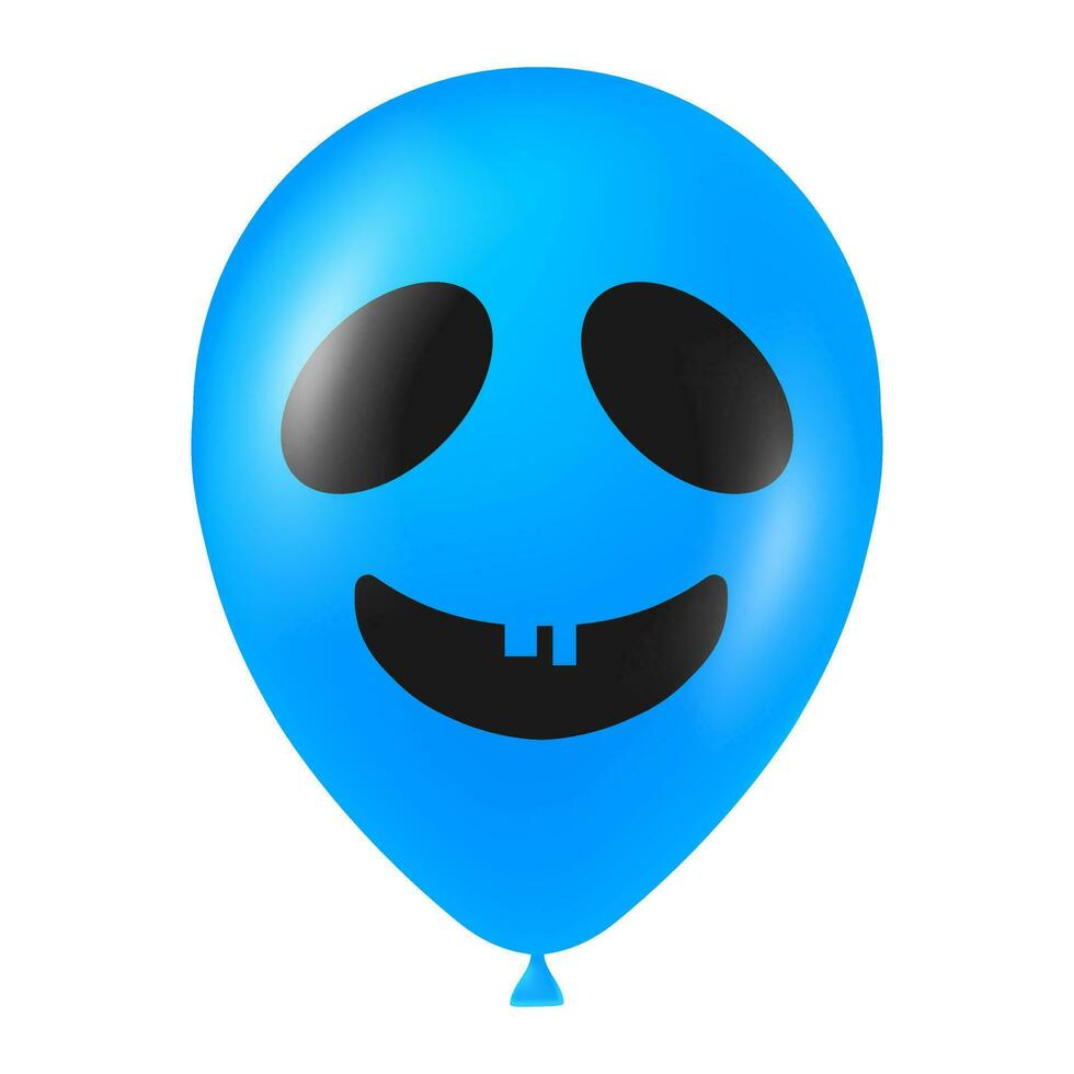 Halloween Blau Ballon Illustration mit unheimlich und komisch Gesicht vektor