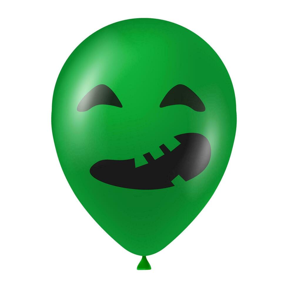 Halloween Grün Ballon Illustration mit unheimlich und komisch Gesicht vektor