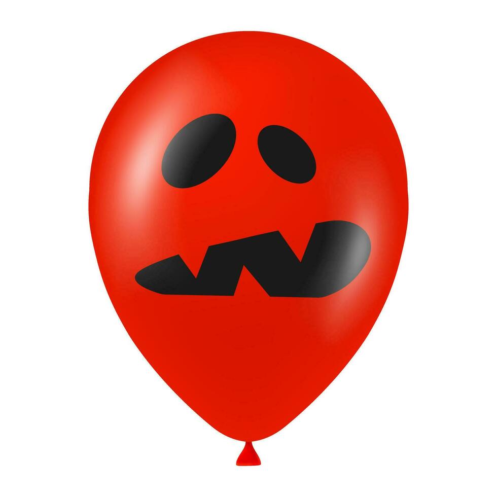 Halloween rot Ballon Illustration mit unheimlich und komisch Gesicht vektor