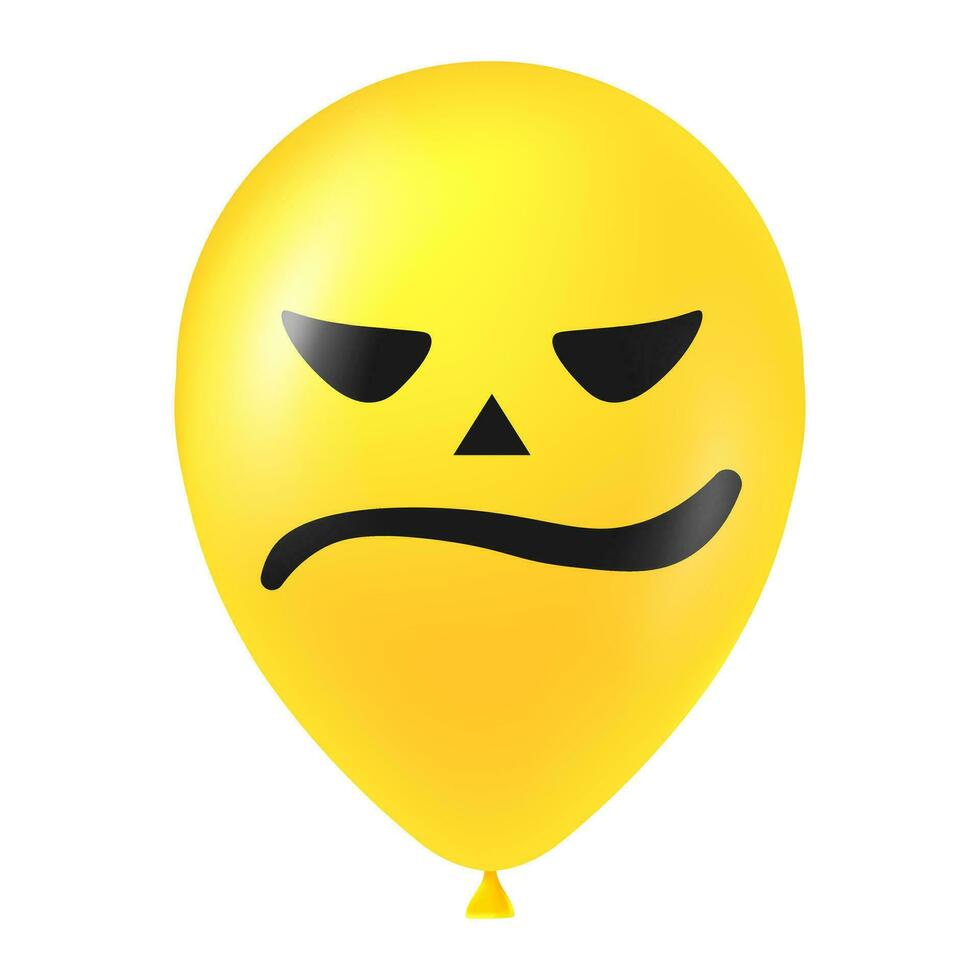 halloween gul ballong illustration med skrämmande och rolig ansikte vektor
