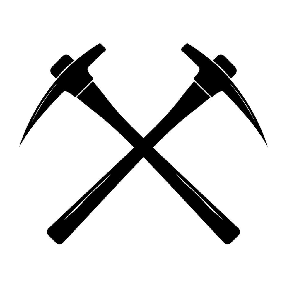 brytning pickaxe Utrustning verktyg isolerat symbol i svart och vit vektor