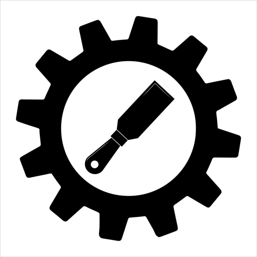 Kitt Messer auf Ausrüstung eben Symbol, bauen und Reparatur, Spatel Zeichen Vektor Grafik. einfach Illustration von breit Spatel Symbol zum Netz