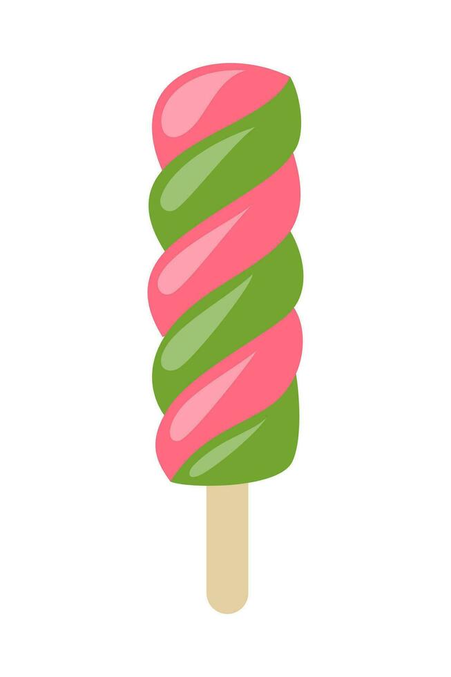 is krämer platt illustration, ljuv gott desserter, is grädde våffla kottar, popsicles med annorlunda pålägg tecknad serie vektor illustration