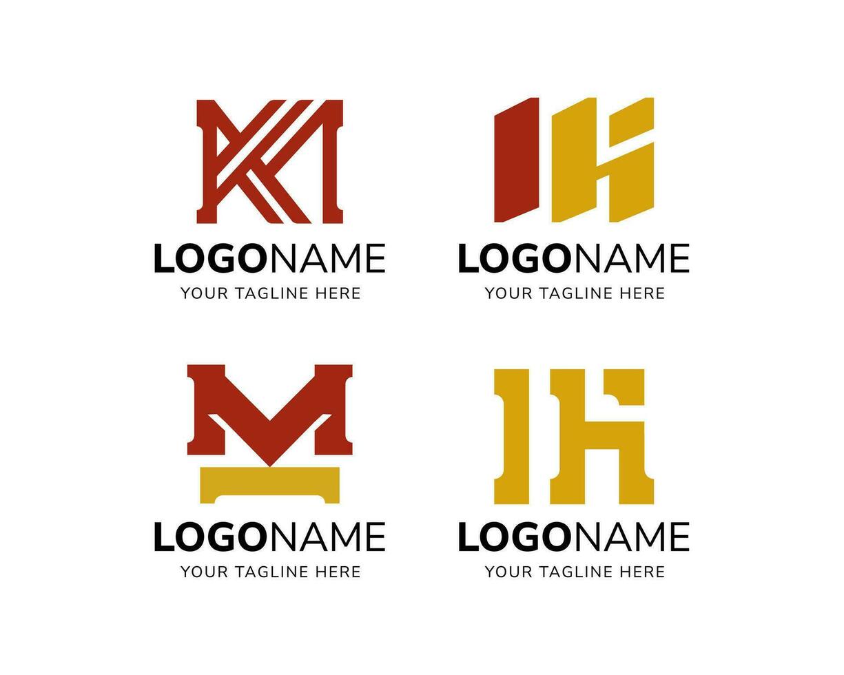 Vektor einstellen Brief mk modern zum Möbel Geschäft oder Unternehmen Symbol Logo Design Vorlage