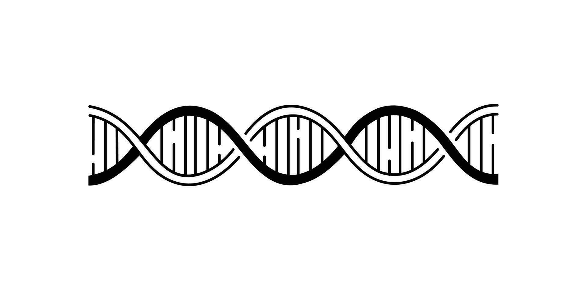 vetenskap symbol dna ikon uppsättning, dna helix, kromosom, molekyl symbol, vektor illustration