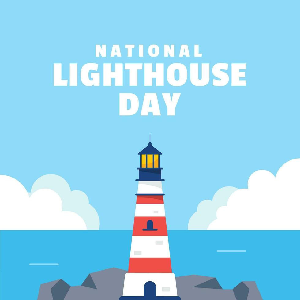 National Leuchtturm Tag eben Illustration Veranstaltung vektor