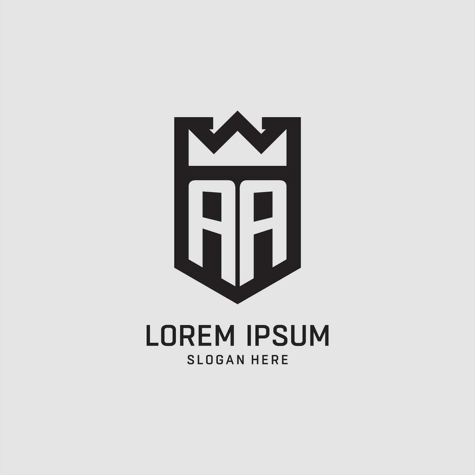 första aa logotyp skydda form, kreativ esport logotyp design vektor