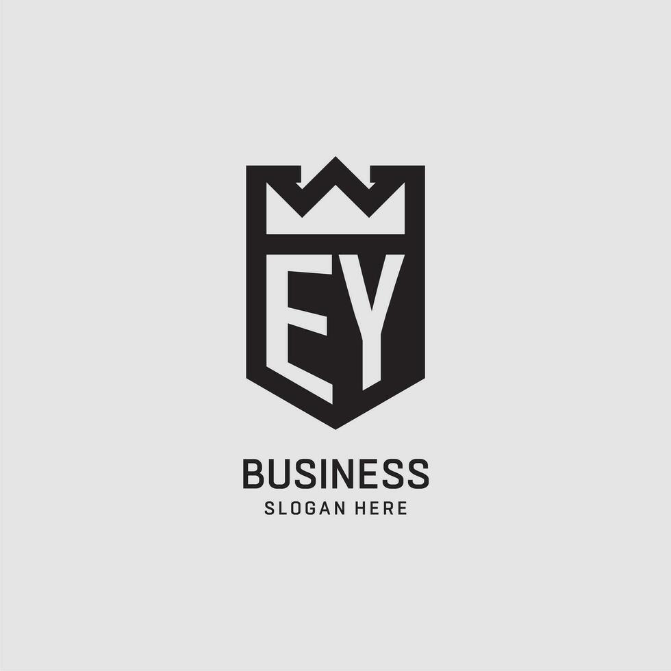 första ey logotyp skydda form, kreativ esport logotyp design vektor