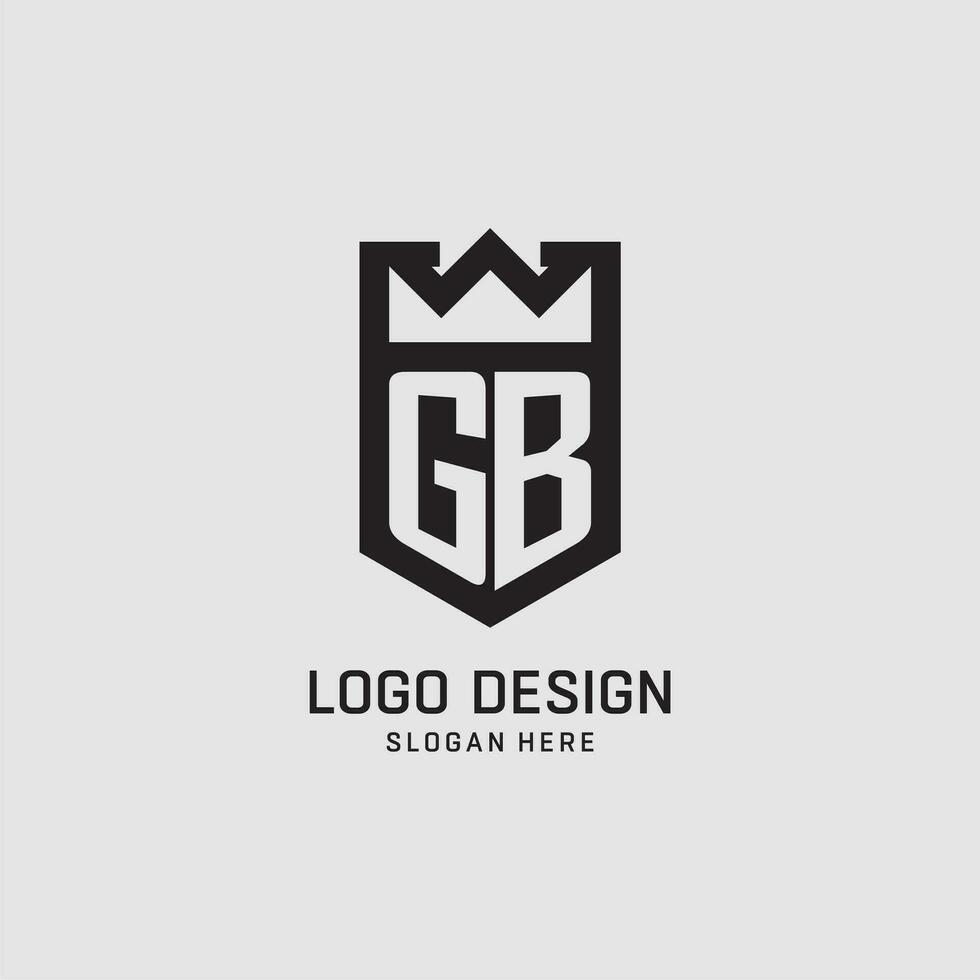 första gb logotyp skydda form, kreativ esport logotyp design vektor