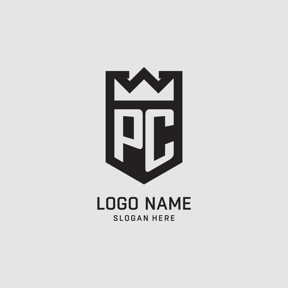 Initiale pc Logo Schild Form, kreativ Esport Logo Design vektor