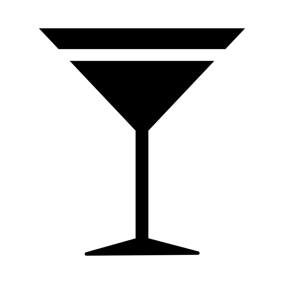 frischer Martini-Cocktail-Drink-Linienstil vektor