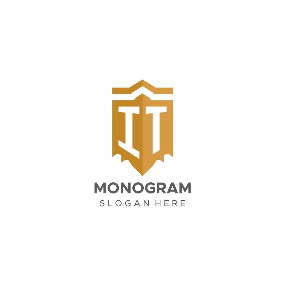 Monogramm es Logo mit Schild geometrisch Form, elegant Luxus Initiale Logo Design vektor