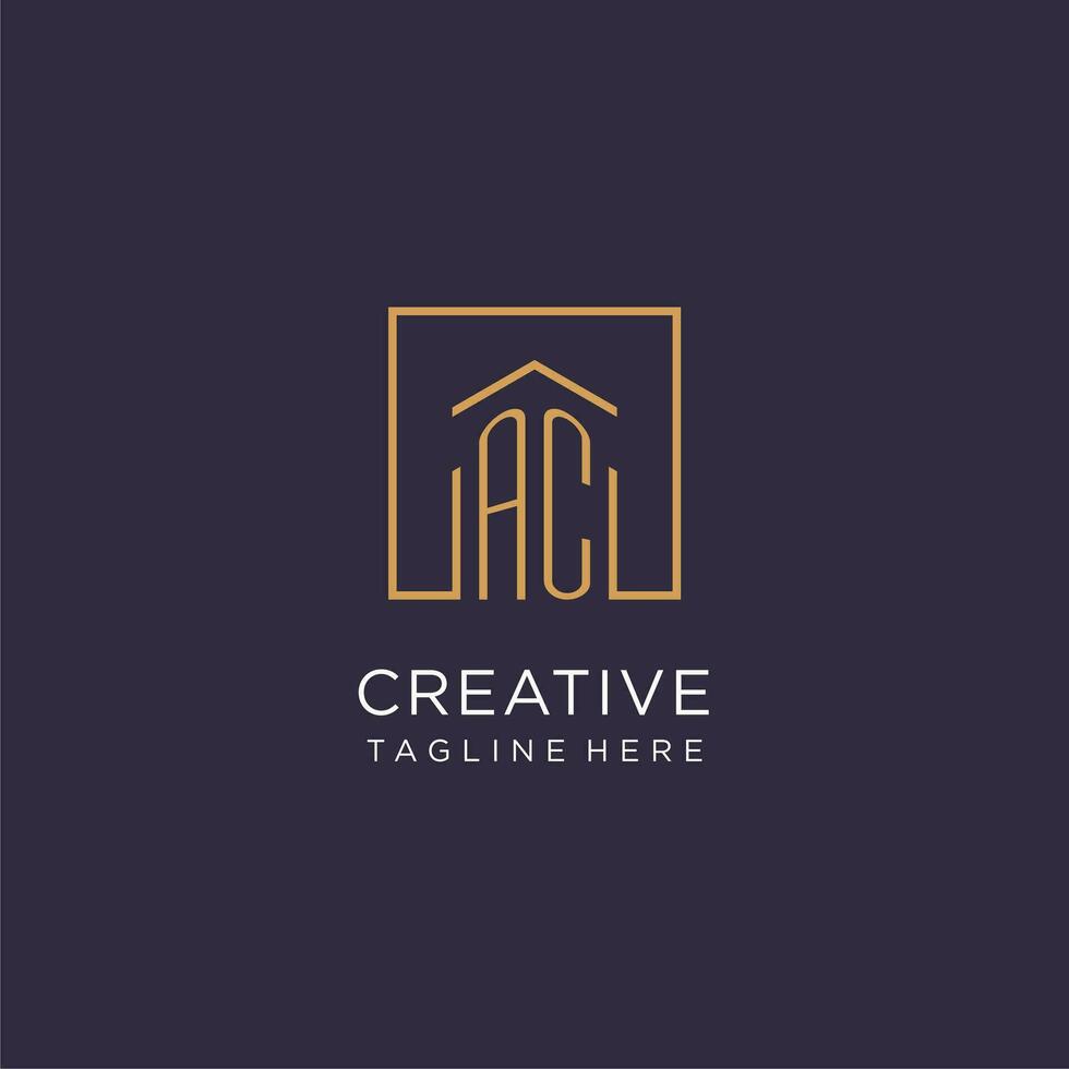 ac Initiale Platz Logo Design, modern und Luxus echt Nachlass Logo Stil vektor